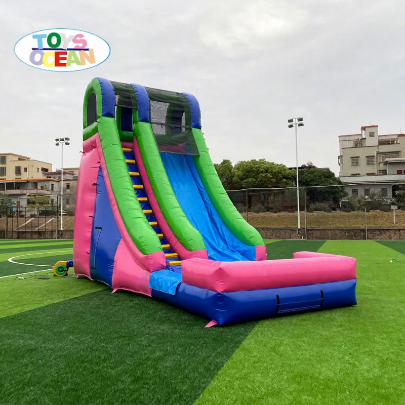 Water Slide Inflatable - Neue Outdoor-Kinderrutsche mit Schwimmbecken Aufblasbare Wasserrutsche