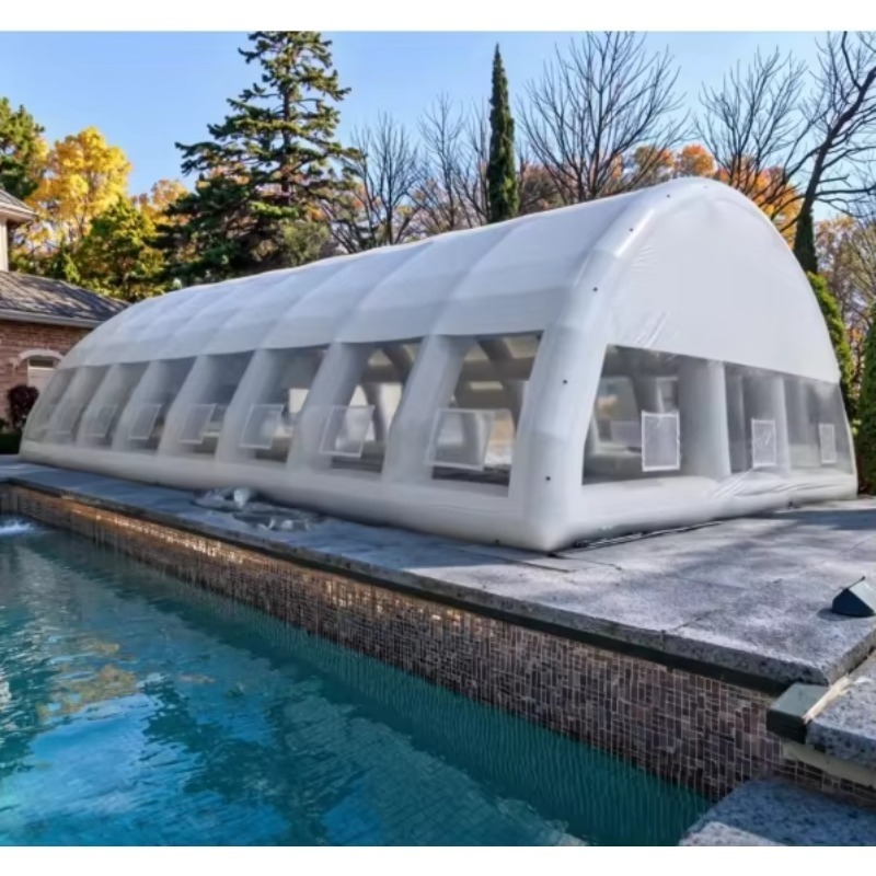 Pool Cover Waterproof - Aufblasbare Schwimmbadabdeckung Langlebige PVC-Luftkuppel für Schwimmbäder
