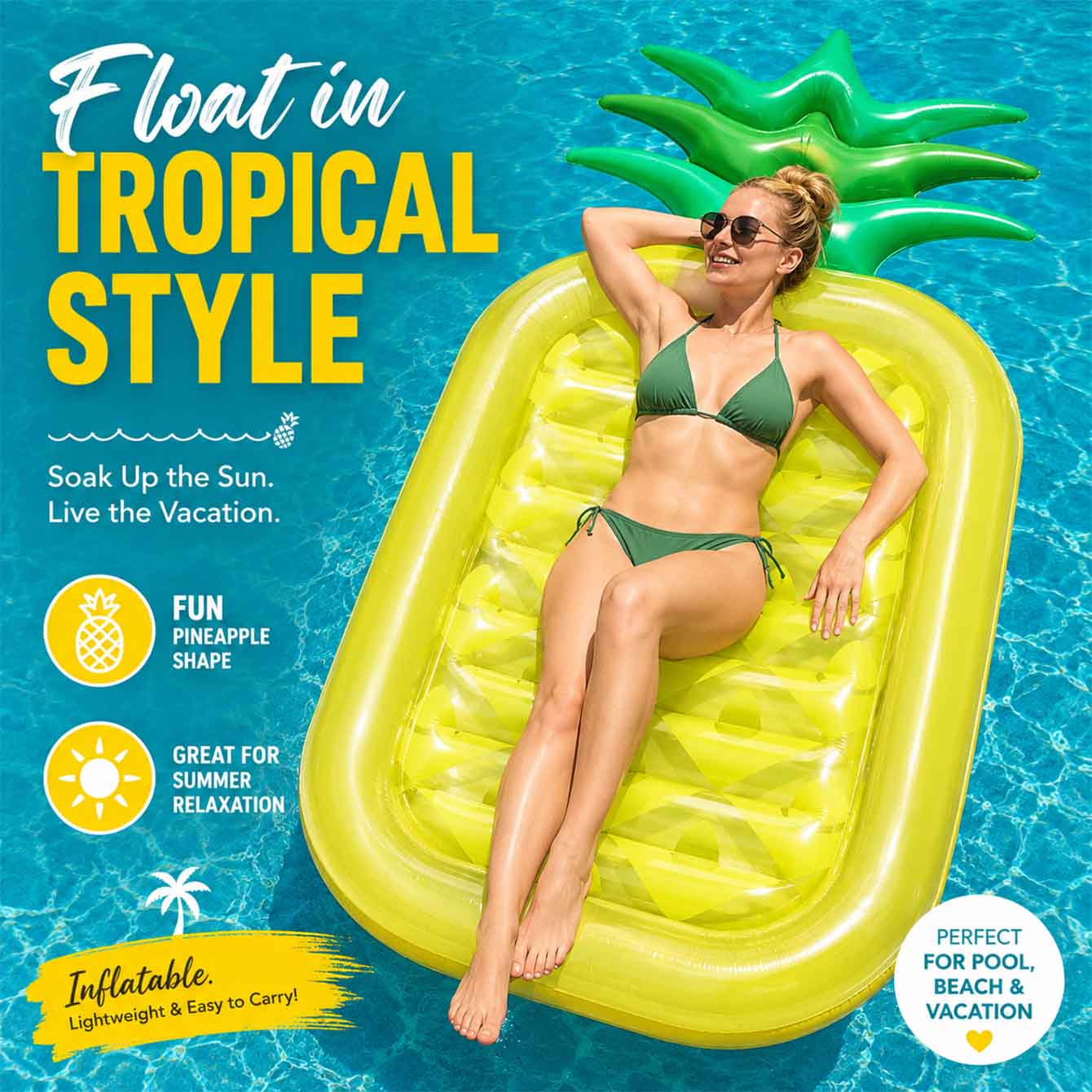 Pool Lounger Inflatable - Aufblasbare Pool-Luftmatratze, Aufblasbare Pool-Schwimmtiere, Aufblasbares Floß