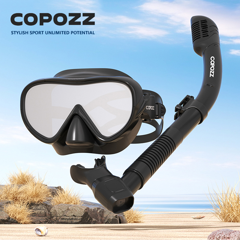 Snorkel Mask Full Face - COPOZZ Neue Tauchmaske, Vollansichtsmaske, Unterwasser-Schnorchelmasken-Set, Schwimmschnorchel,