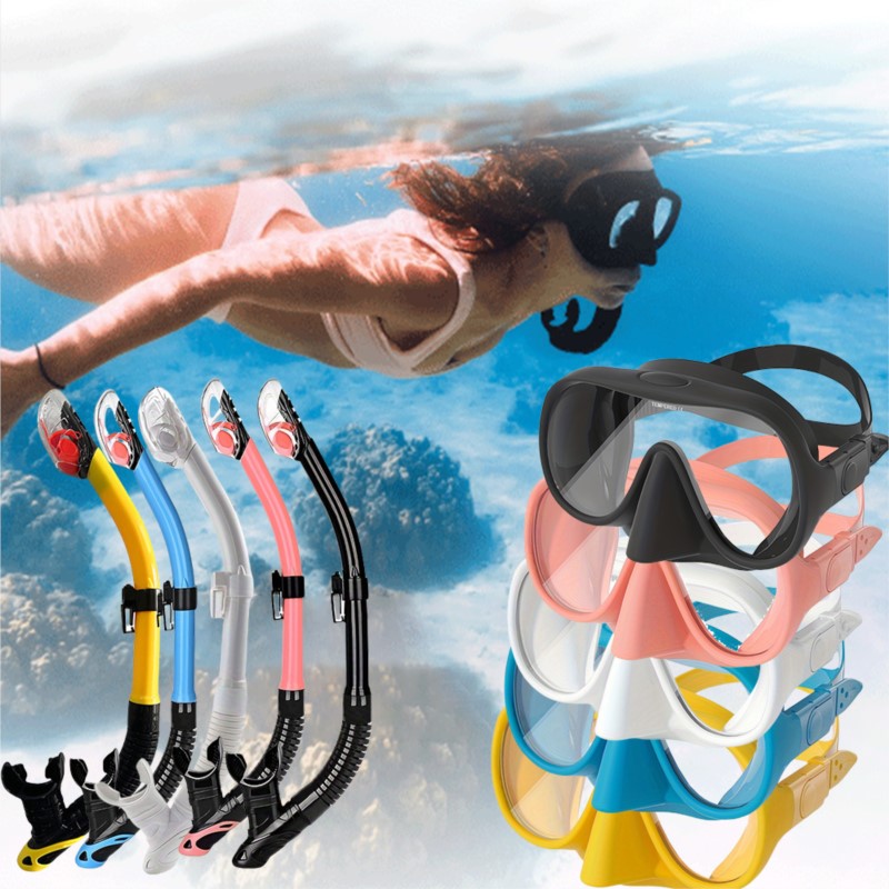 Snorkel Mask Full Face - Professionelle Freitauchausrüstung Hochleistungs-Schnorchel Komfort-Tauchmaske für technisches