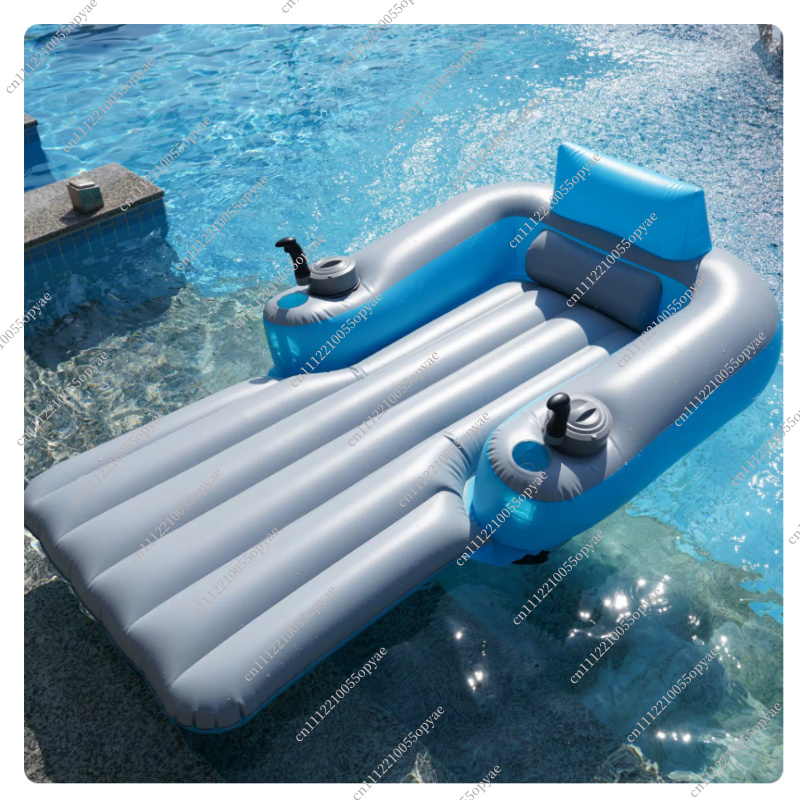 Pool Lounger Inflatable - Elektrischer aufblasbarer Wasserlieger mit Doppelmotor, Pool-Schwimmboot