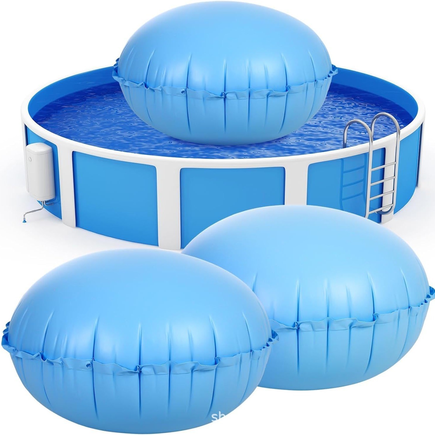 Pool Ladder Above Ground - Poolkissen für Aufstellpools, Winter-Poolabdeckungskissen mit Seil