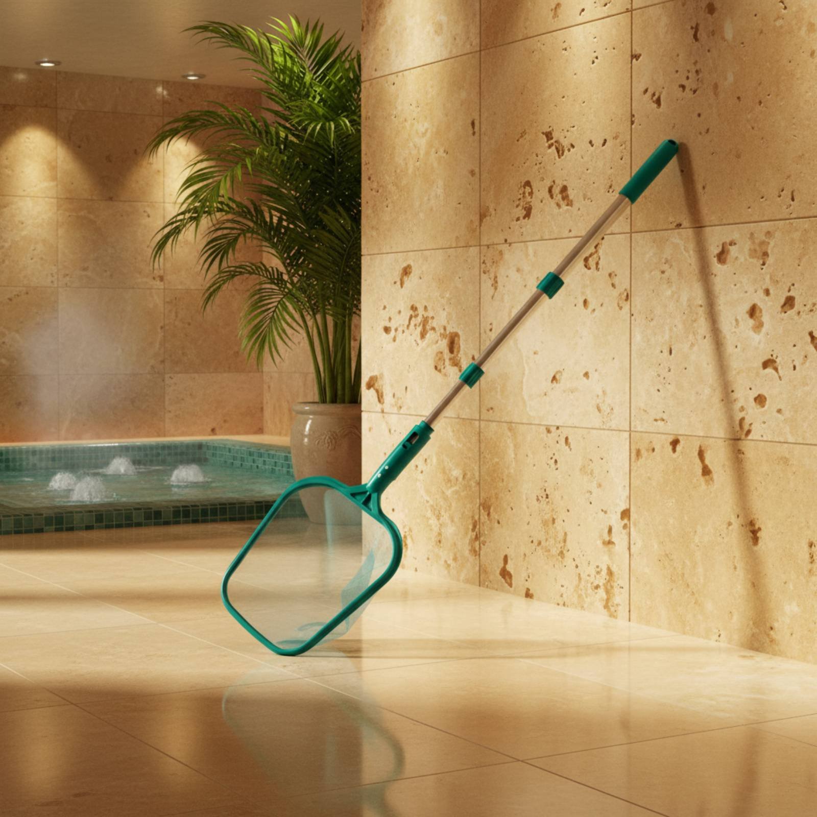 Pool Skimmer Net - Pool-Blattfänger-Netz mit Stange, verstellbare Länge, Teleskop-Pool-Skimmer,
