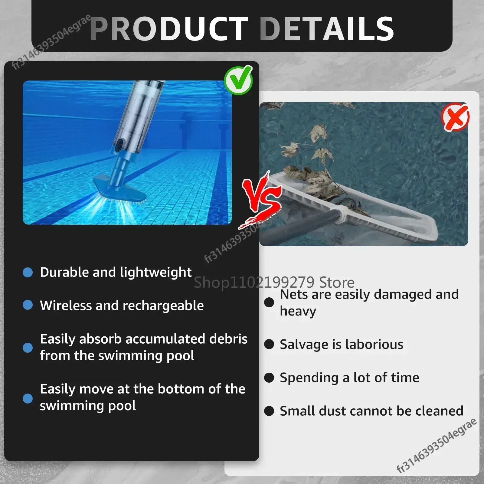 Wiederaufladbarer tragbarer Ha – Pool Vacuum Manual Bewertung und Preis