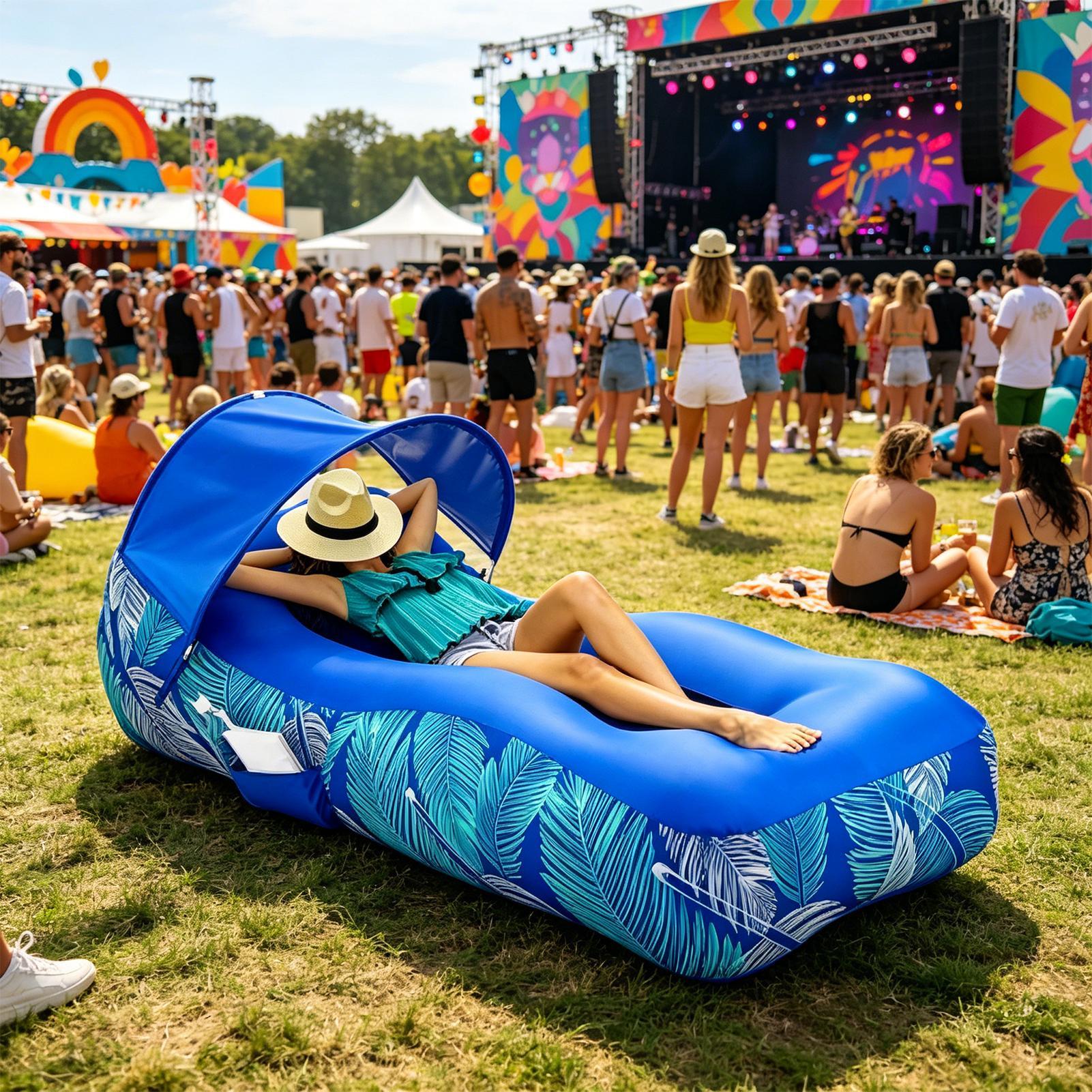 Aufblasbare Liege mit Sonnensc – Pool Lounger Inflatable Bewertung und Preis