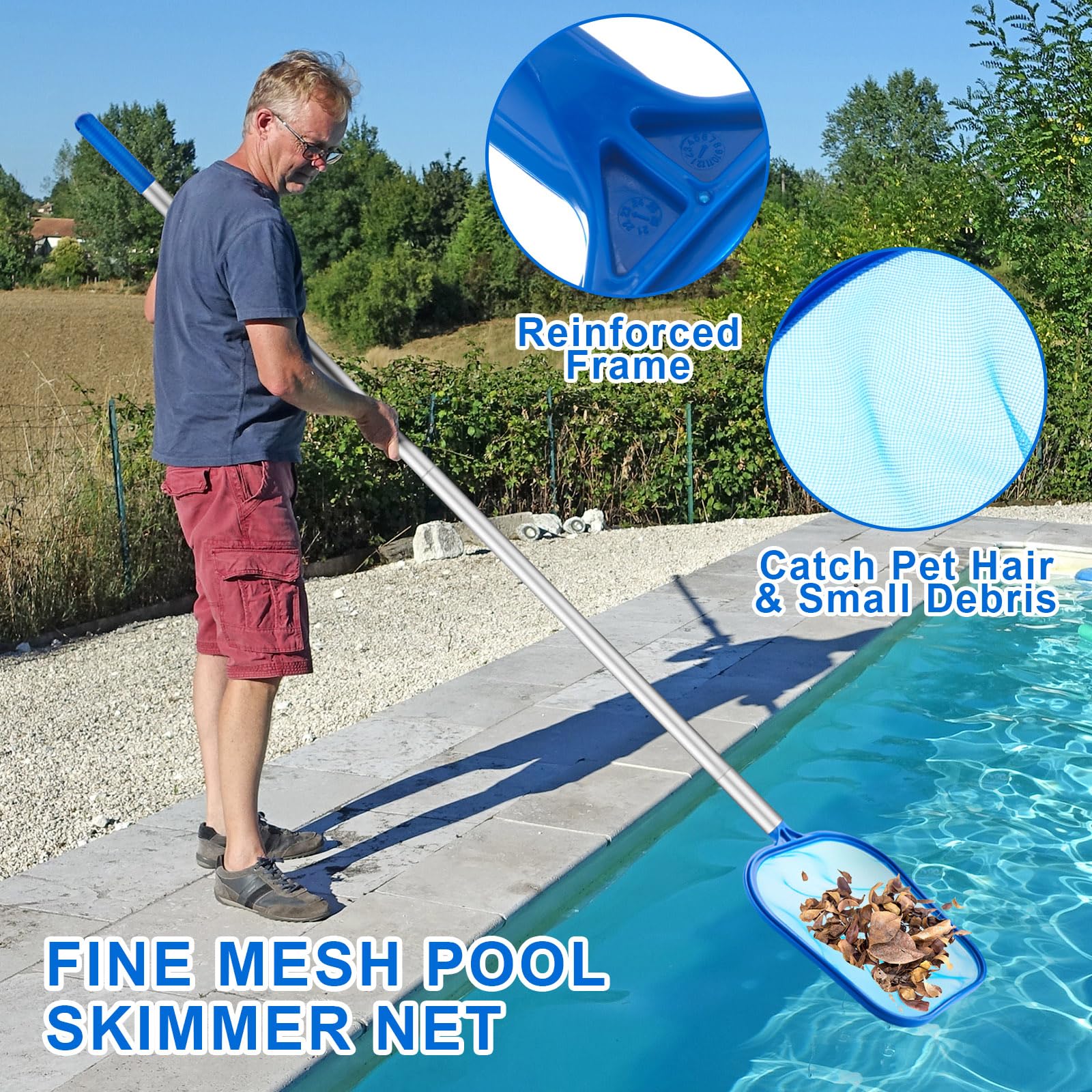 3-teiliges Pool-Reinigungsset  – Pool Skimmer Net Bewertung und Preis