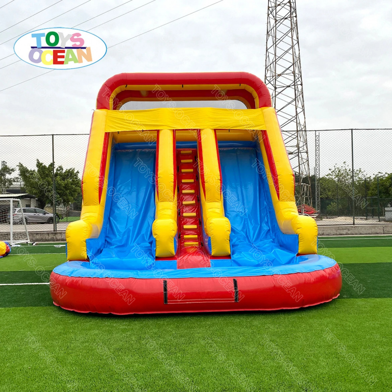 Rot-Gelb-Blaue Dreifach-Wasser – Water Slide Inflatable Bewertung und Preis